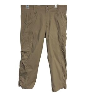 Title Nine Pants Cropped Clamber 2.0 Khaki Tan Beige 12 Hiking Outdoor Trek